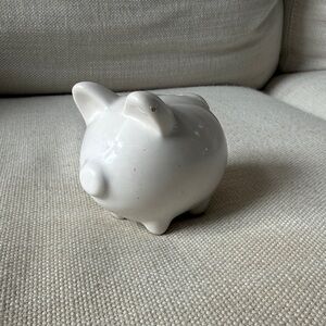 Miniature White Ceramic Piggy Bank